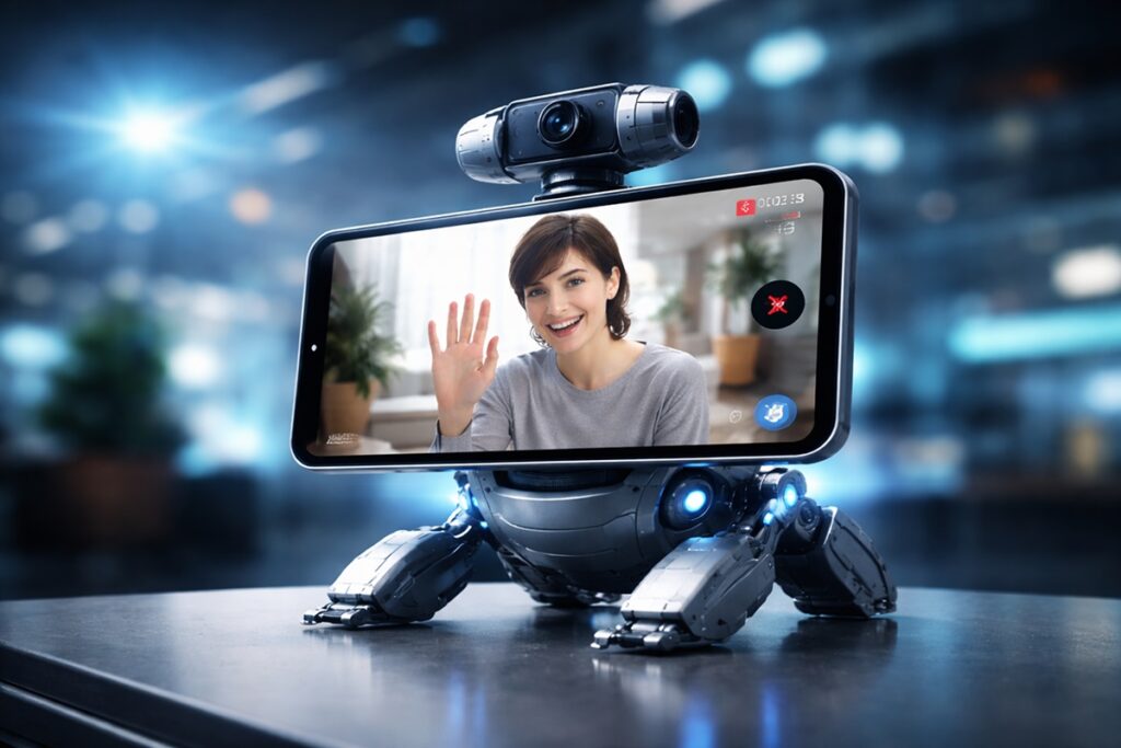 Robot Smartphones Concept with AI and Moving Camera Technology